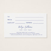 Floral chinoiserie cadeaubon visitekaartje (Achterkant)