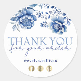 Floral chinoiserie dank u Sticker