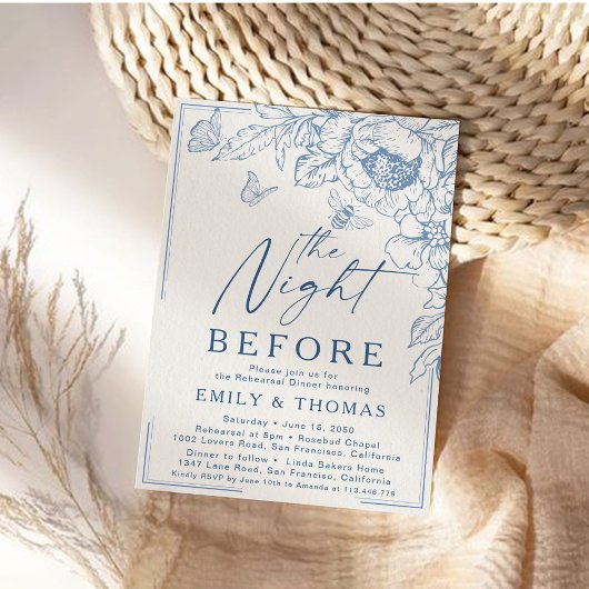 Floral Chinoiserie de avond voor de uitnodiging