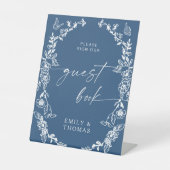 Floral Chinoiserie Guest Book voetstuk teken Reclamebord Met Voetstuk (Voorkant)