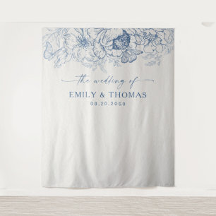 Floral Chinoiserie Huwelijksachtergronden Wandkleed