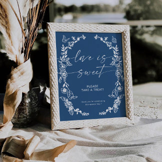 Floral Chinoiserie Love is een zoet voetstuk Reclamebord Met Voetstuk