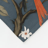 Floral Chinoiserie op Denim Blue Fleece Deken (Hoek)