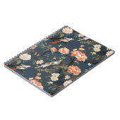 Floral Chinoiserie op Denim Blue Notitieboek (Linkerzijde)