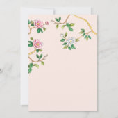 Floral Chinoiserie Pink Bridal Shower Kaart (Achterkant)