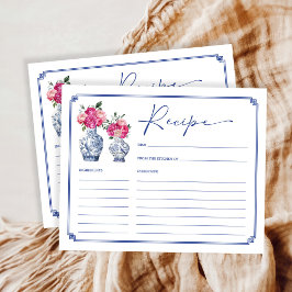 Floral Chinoiserie Porselein Bruids Recept Kaart