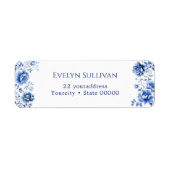 Floral chinoiserie retour adres label (Voorkant)