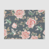 Floral  Chinoiserie Roze ontkoppeling Tissuepapier (Voorkant)