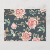 Floral  Chinoiserie Roze - ontvleksel Briefkaart (Voorkant)