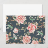 Floral  Chinoiserie Roze - ontvleksel Kaart (Voorkant / Achterkant)