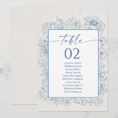 Floral Chinoiserie Tafel Zitting Grafiek Kaarten (Voorkant / Achterkant)