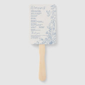 Floral Chinoiserie Trouwprogramma Hand Fan Handwaaier (Achterkant)