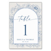 Floral Chinoiserie Trouwtafel Nummer Kaart (Achterkant)