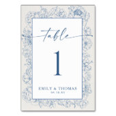 Floral Chinoiserie Trouwtafel Nummer Kaart (Voorkant)