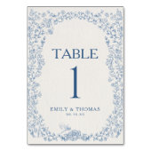 Floral Chinoiserie Trouwtafel Nummer Kaart (Voorkant)
