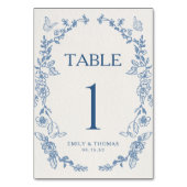 Floral Chinoiserie Trouwtafel Nummer Kaart (Achterkant)