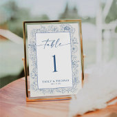 Floral Chinoiserie Trouwtafel Nummer Kaart