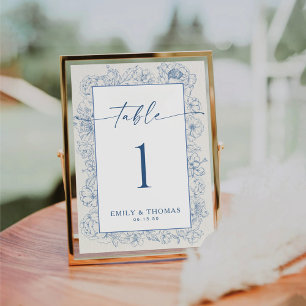 Floral Chinoiserie Trouwtafel Nummer Kaart