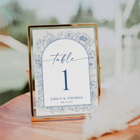 Floral Chinoiserie Trouwtafel Nummer Kaart