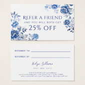 Floral chinoiserie verwijzingskaart visitekaartje (Voorkant /achterkant)