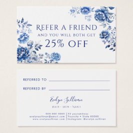 Floral chinoiserie verwijzingskaart visitekaartje