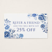 Floral chinoiserie verwijzingskaart visitekaartje (Voorkant)