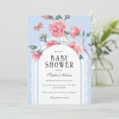 Floral Chinoiserie Victoriaans Baby shower Kaart (Staand voorkant)