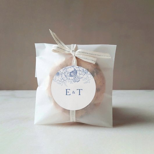 Floral Chinoiserie Wedding Classic Ronde Sticker