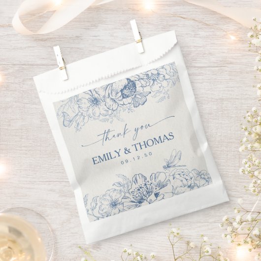 Floral Chinoiserie Wedding Favoriet Tassen Bedankzakje (Geknipt)