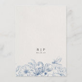 Floral Chinoiserie Wedding Flat Menu (Achterkant)