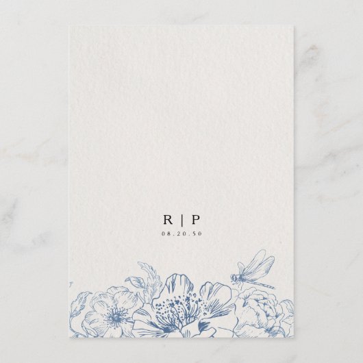 Floral Chinoiserie Wedding Flat Menu (Achterkant)