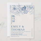 Floral Chinoiserie Wedding Kaart (Voorkant)