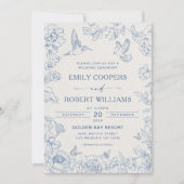 Floral Chinoiserie Wedding Kaart (Voorkant)