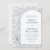 Floral Chinoiserie Wedding Kaart (Voorkant)