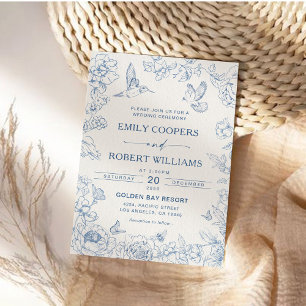 Floral Chinoiserie Wedding Kaart