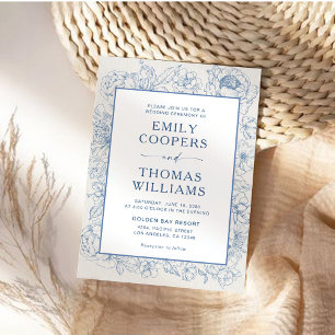 Floral Chinoiserie Wedding Kaart