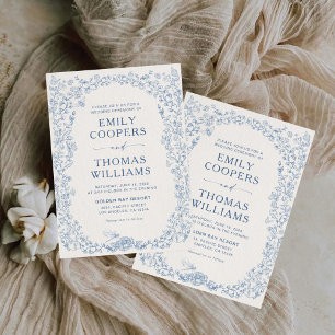 Floral Chinoiserie Wedding Kaart