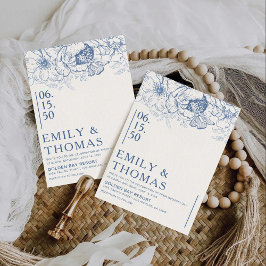 Floral Chinoiserie Wedding Kaart