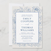 Floral Chinoiserie Wedding Kaart (Voorkant)