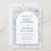 Floral Chinoiserie Wedding Kaart (Voorkant)