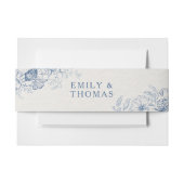 Floral Chinoiserie Wedding Uitnodigingen Wikkel (Voorkant Voorbeeld)