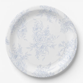 Floral Chintz Chinoiserie Blue Toile Wedding Papieren Bordje