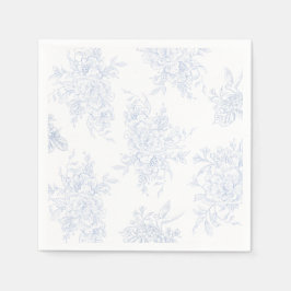 Floral Chintz Chinoiserie Blue Toile Wedding Servet