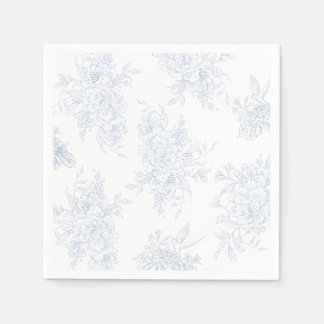 Floral Chintz Chinoiserie Blue Toile Wedding Servet