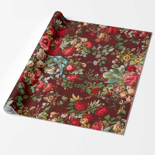 FLORAL  CHINTZ WRAPPINGPAPIER CADEAUPAPIER (Uitgerold)