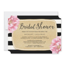 Floral chique bruids douche uitnodiging / champagn