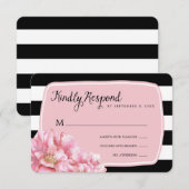 Floral chique bruiloft reactie Kaart / roze (Voorkant / Achterkant)