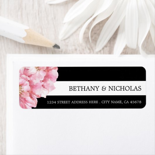 Floral chique bruiloft retour adres labels (Insitu)
