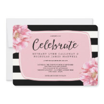 Floral chique bruiloft uitnodiging / roze