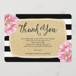 Floral chique foto dank u kaart / champagne